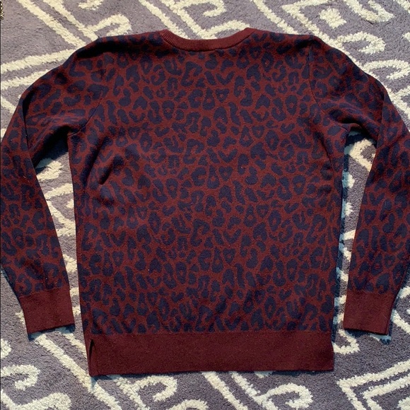 LOFT - Burgundy Leopard Sweater - Picture 3 of 12